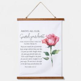 箴言4:23-27あなたのハート聖なる書物、 経典の花を守る 吊り下げ型タペストリー