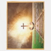 箴言4:25-27 Cozy Bible Verseフリースブランケット フリースブランケット (正面)