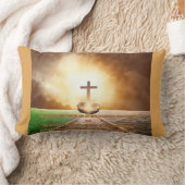 箴言4:25-27 Cozy Bible Verse ランバークッション (ブランケット)