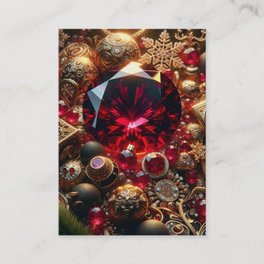 箴言8:10-12 KJVカード – クリスマスRuby Wisdom 名刺 (正面)