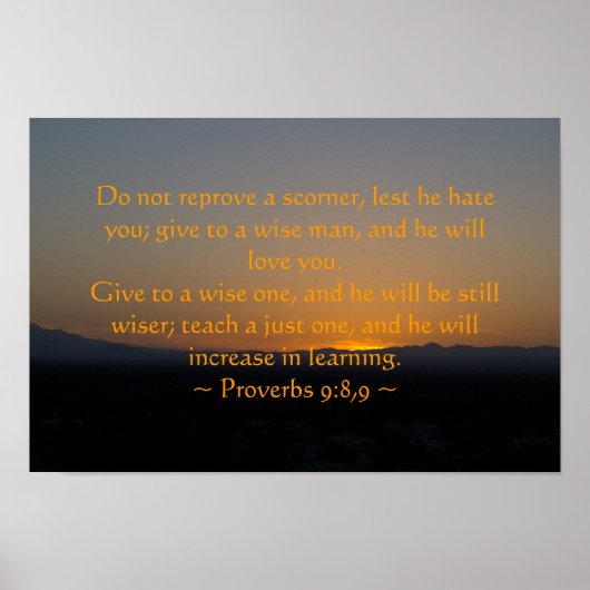 箴言9:8, 9ポスター ポスター (正面)