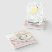 箸が付いている分類された寿司のプレート ストーンコースター (横)