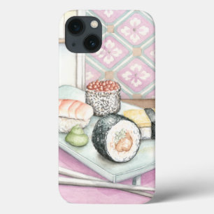 箸が付いている分類された寿司のプレート iPhone 13ケース