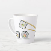 箸で転がすしサーモン カフェラテマグ (左アングル)