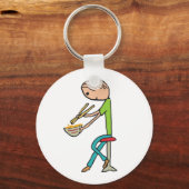 箸と麺 キーホルダー (正面)