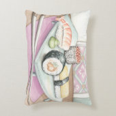 箸による寿司の組み合わせプレート アクセントクッション (正面(垂直))