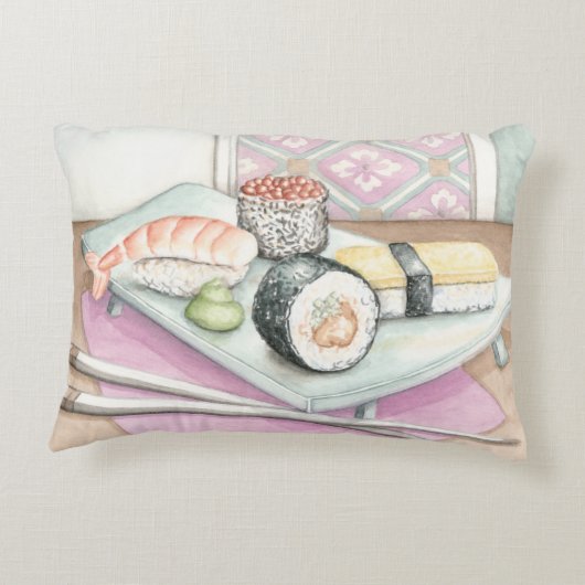 箸による寿司の組み合わせプレート アクセントクッション (裏面)