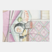 箸による寿司の組み合わせプレート キッチンタオル (横)