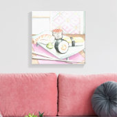 箸による寿司の組み合わせプレート キャンバスプリント (インサイチュ (リビング))