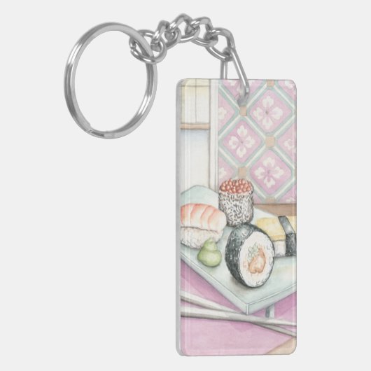 箸による寿司の組み合わせプレート キーホルダー (正面左)