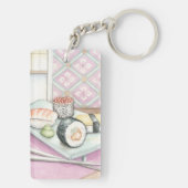 箸による寿司の組み合わせプレート キーホルダー (裏面)