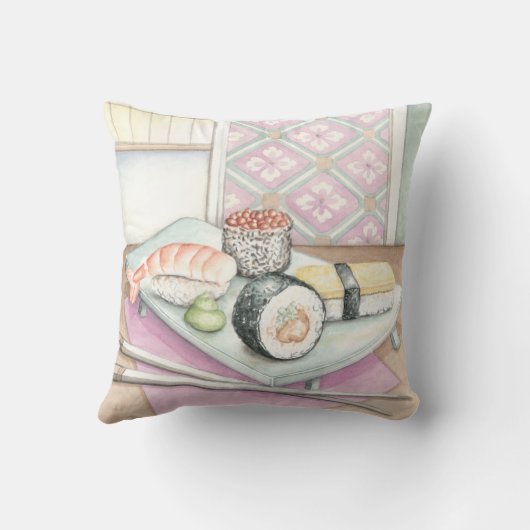 箸による寿司の組み合わせプレート クッション (裏面)