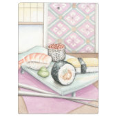 箸による寿司の組み合わせプレート クリップボード (裏面)