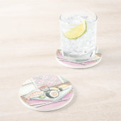 箸による寿司の組み合わせプレート コースター (側面)