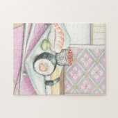 箸による寿司の組み合わせプレート ジグソーパズル (横)