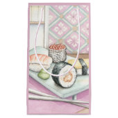 箸による寿司の組み合わせプレート スモールペーパーバッグ (正面)