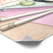 箸による寿司の組み合わせプレート ポスター (角)