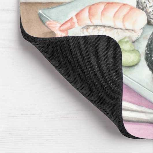 箸による寿司の組み合わせプレート マウスパッド (コーナー)