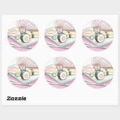 箸による寿司の組み合わせプレート ラウンドシール (シート)