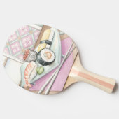 箸による寿司の組み合わせプレート 卓球ラケット (横)