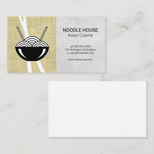 箸のラップ生地 麺屋| Neule Restaurant 名刺 (正面/裏面)