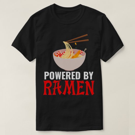 箸を使ったラーメン日本の麺を使ったラーメン Tシャツ (デザイン正面)