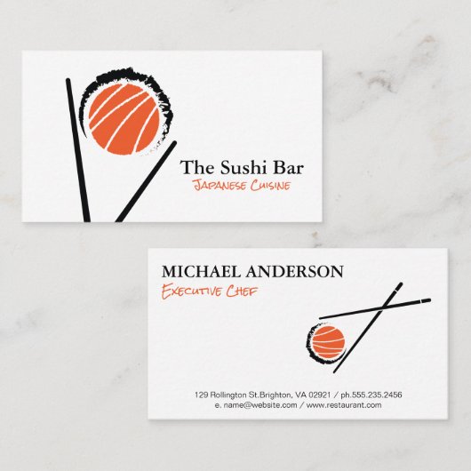 箸 | 寿転が司 名刺 (正面/裏面)