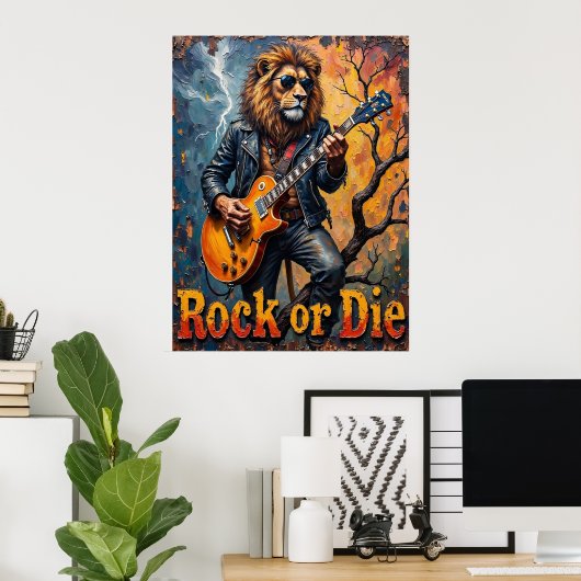 節だらけのリズム:ライオンの裸の木のヒツジ ポスター (ホームオフィス)