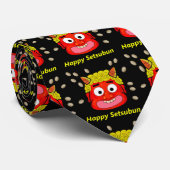 節分の鬼に豆を投げる ネクタイ (ロール)