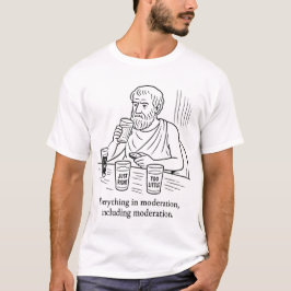 節制の手引き アリストテレス Tシャツ