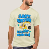 節水しよう！一緒にシャワー！ Tシャツ (正面)