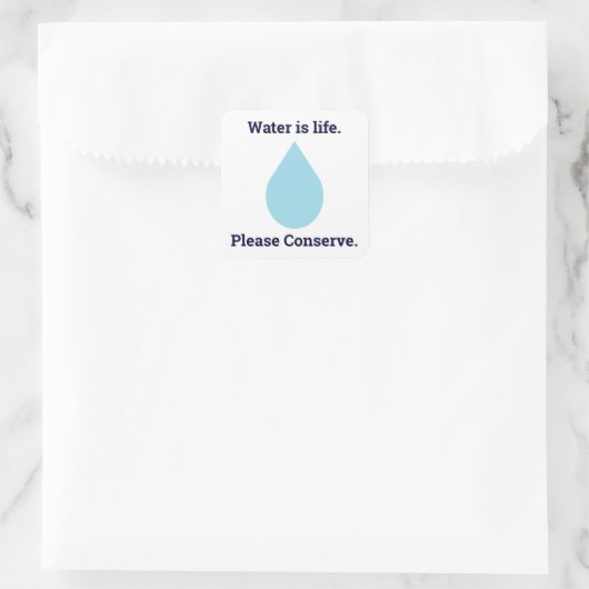 節水ステッカー スクエアシール (バッグ)