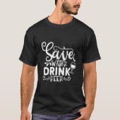 節水 ビール - ビール Tシャツ (正面)