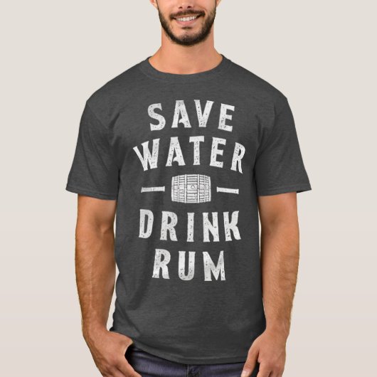 節水 ラムを飲め Tシャツ (正面)
