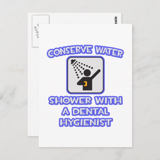 節水…歯科衛生士を備えたシャワー ポストカード (正面/裏面)