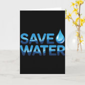 節水 環境保護 タイポグラフィ A カード (黄色い花)