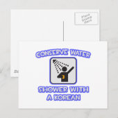 節水…韓国語でシャワー ポストカード (正面/裏面)