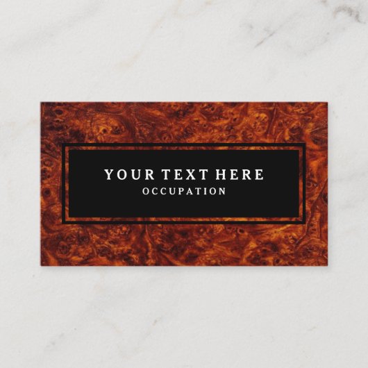 節玉の木製パターンおよびあなたの文字 名刺 (正面)