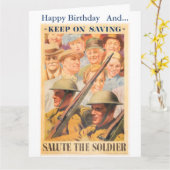 節約を続けよう。イギリスの戦時ポスターの再版。 カード (黄色い花)