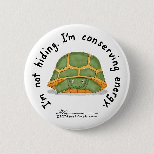 節約エネルギー白ボタン 缶バッジ (正面)