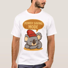 節電モードのコアラ - 面白いリラックス動物 Tシャツ