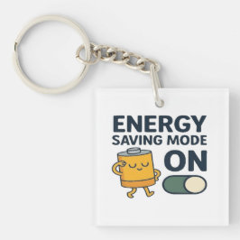 節電モードオン 楽しい電池の怠け者Tシャツ キーホルダー