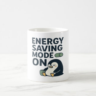 節電モード オン - かわいいペンギンのデザイン コーヒーマグカップ