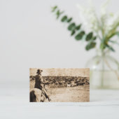 範囲のヴィンテージのカウボーイの古い西の家 名刺 (スタンド正面)