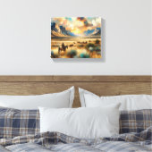 範囲の夕暮れ:引き伸ばしキャンバス印刷 キャンバスプリント (インサイチュ (寝室))