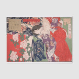 築岡芳年の鉢植えの大地 薄葉紙