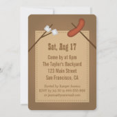 篝火のキャンプの誕生会 招待状 (裏面)