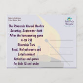 篝火のパーティーの郵便はがきの招待状 インビテーションポストカード (裏面)