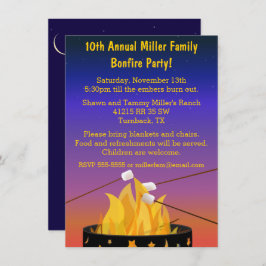 篝火の屋外の収集 招待状
