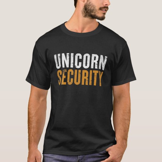 簡単おもしろい衣装ユニコーンセキュリティハロウィンパパ Tシャツ (正面)
